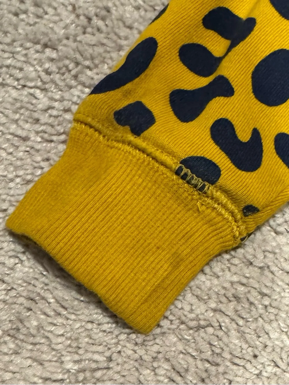 Mini Boden Mustard Yellow Leopard Hooded Zip Jacket 3-4y